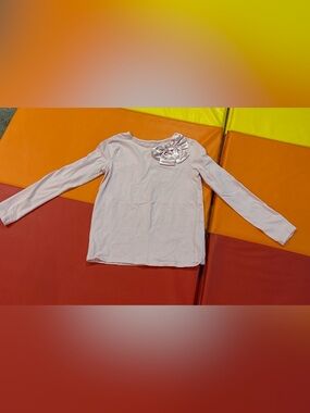 Girls Long-Sleeve Pink Bow Top